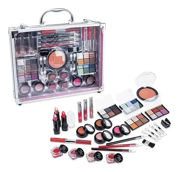 Kit Maleta Prata Muse Com Kit De Maquiagem Portátil Fenzza