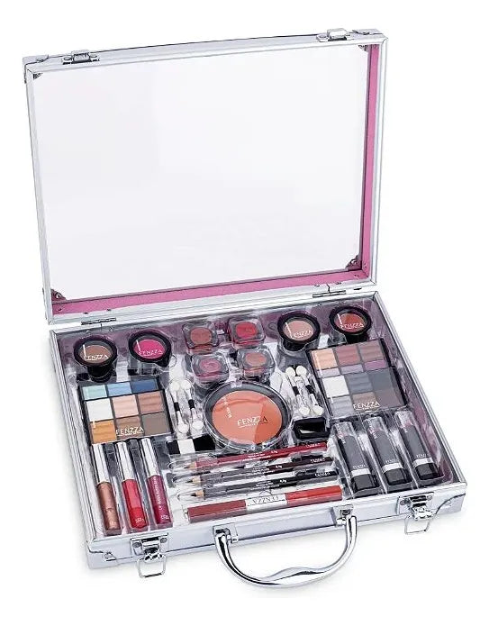 Kit Maleta Prata Muse Com Kit De Maquiagem Portátil Fenzza